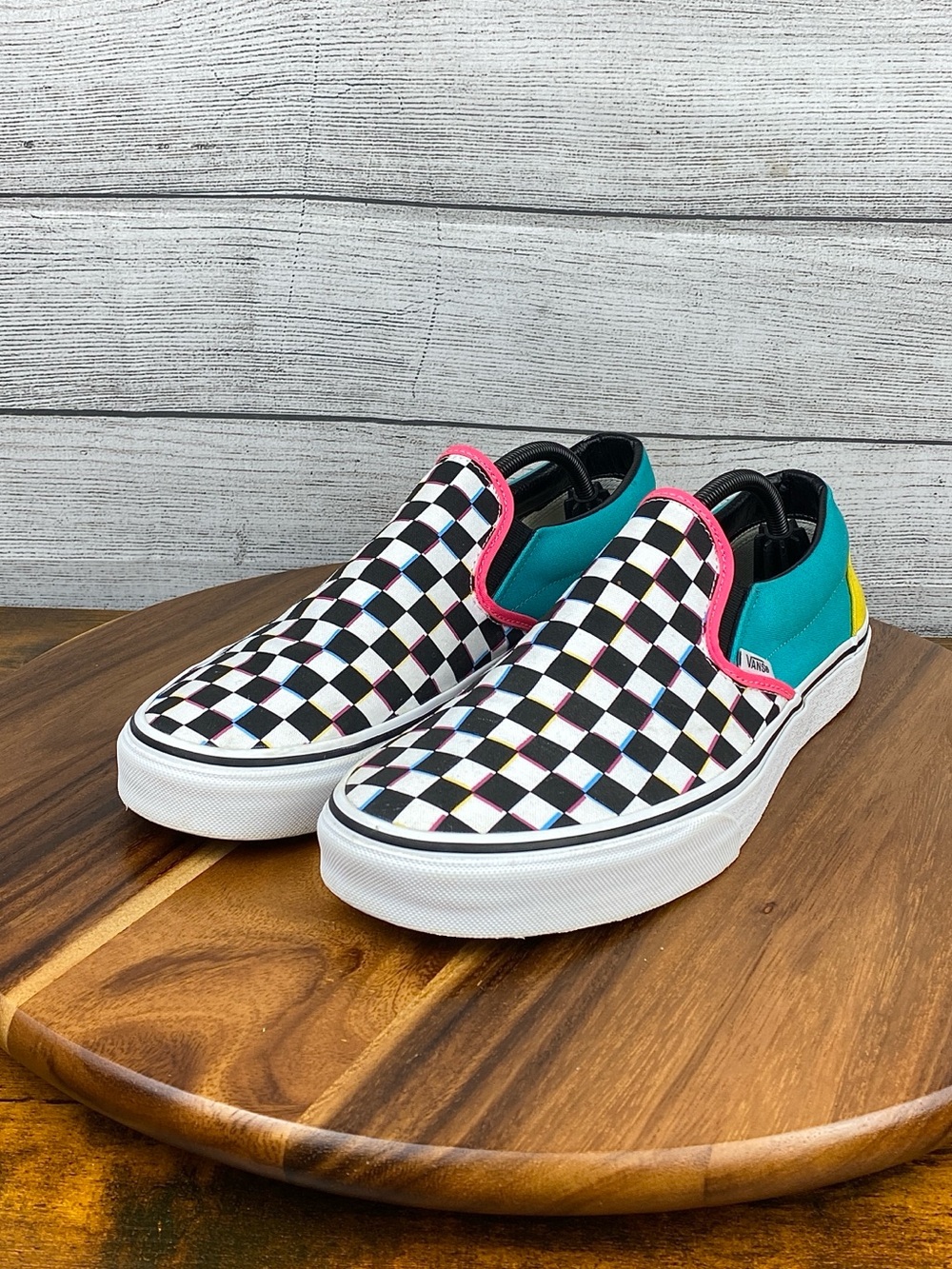 Vans Classic Slip On Crazy Retro Checkered Shoes Men’s Size 11.5 Women’s Size 13 - Picture 2 of 12